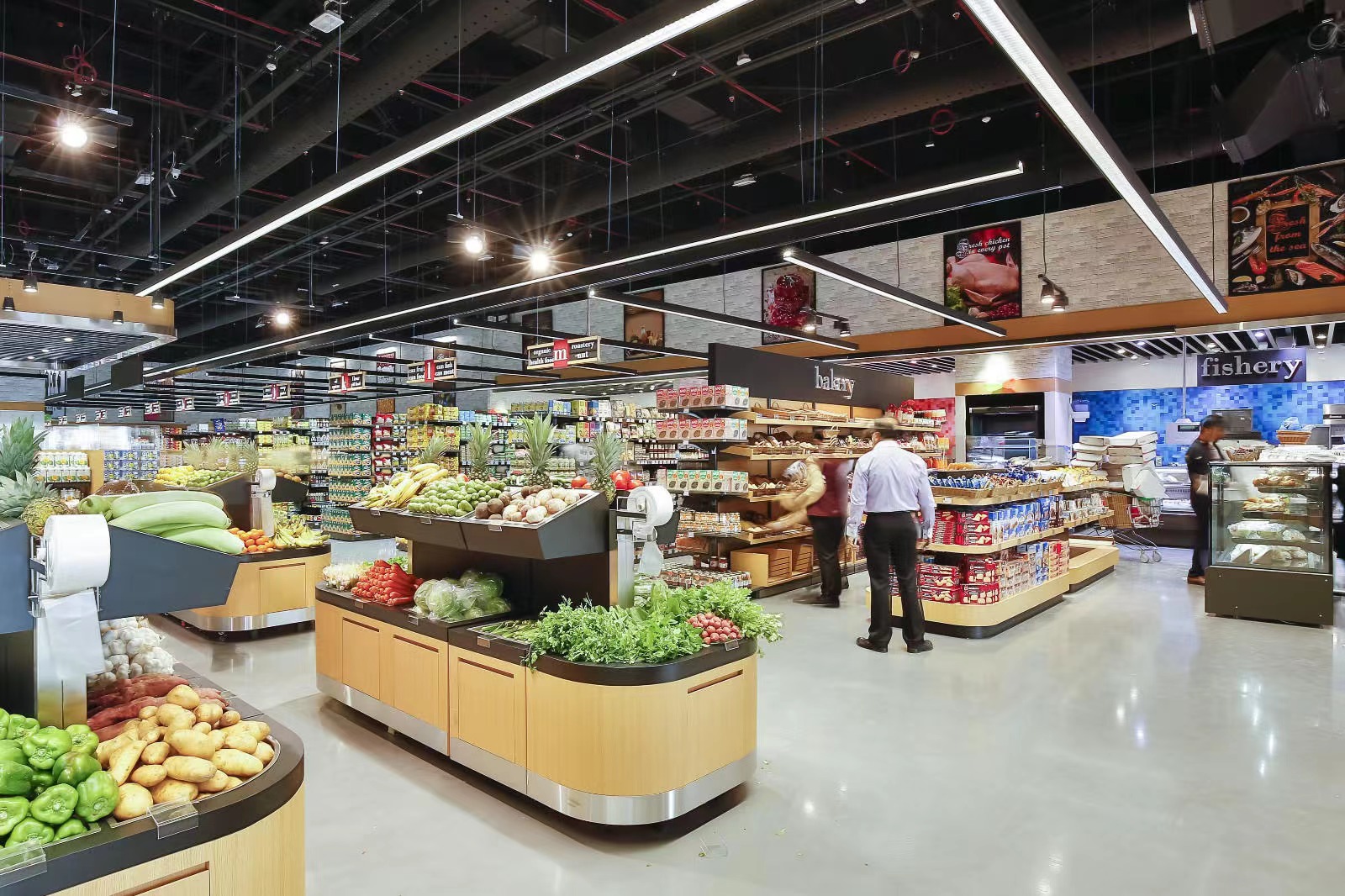 Pendant led extrusion aluminum profile use in supermarket.jpg