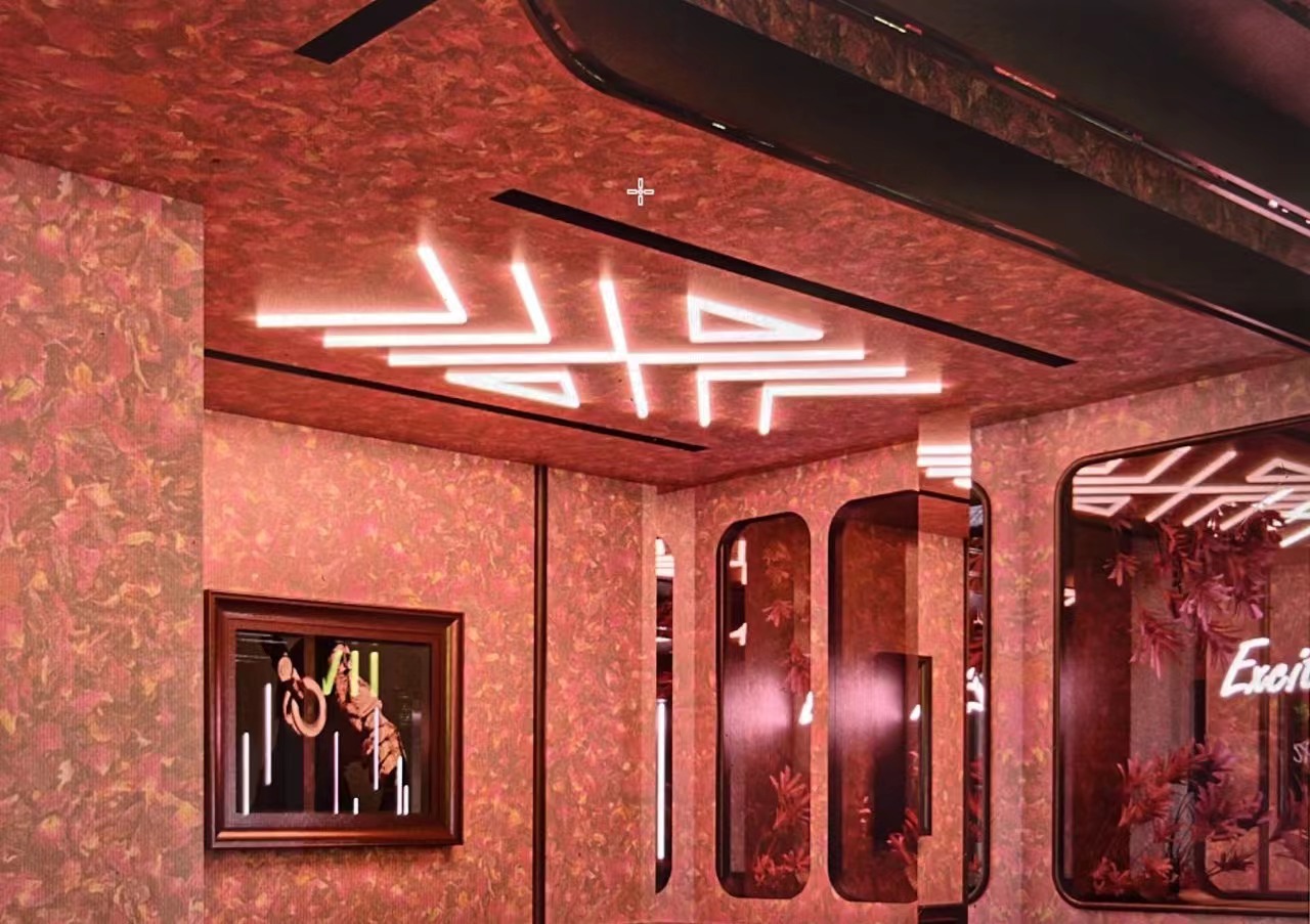 Surface mount led aluminum profile use on the ceiling in the nightclub.jpg